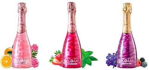 Platinvm"Ternura": 3 espumosos de frutas y flores en un elegante estuche-ideal regalo día de la madre, cumpleaños, aniversario, fiesta, San Valentín, Navidad