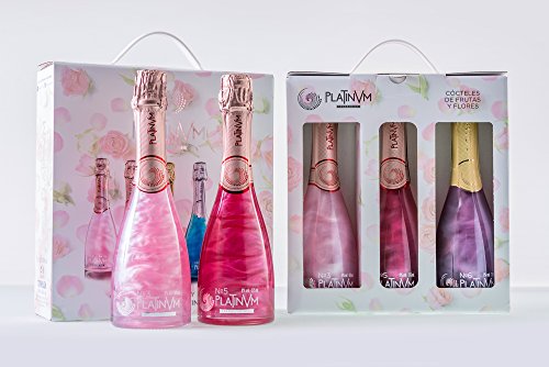 Platinvm"Ternura": 3 espumosos de frutas y flores en un elegante estuche-ideal regalo día de la madre, cumpleaños, aniversario, fiesta, San Valentín, Navidad