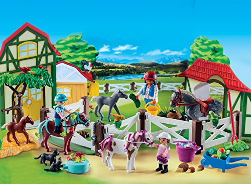 PLAYMOBIL Calendario de Adviento 9262 Granja de Caballos, A partir de 4 años, multicolor