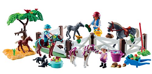 PLAYMOBIL Calendario de Adviento 9262 Granja de Caballos, A partir de 4 años, multicolor