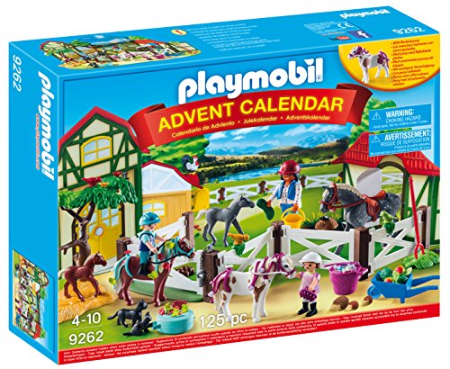 PLAYMOBIL Calendario de Adviento 9262 Granja de Caballos, A partir de 4 años, multicolor