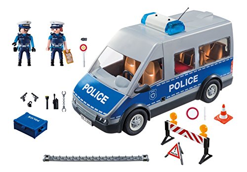 PLAYMOBIL Policía- Furgón con Control de Tráfico, única (9236)