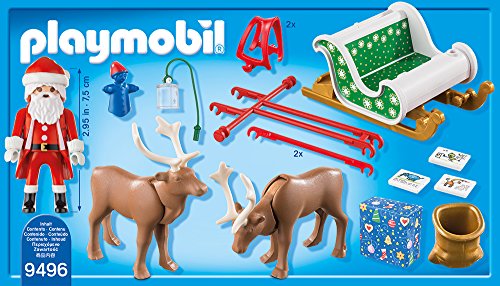 PLAYMOBIL- Trineo de Papá Noel con Reno Juguete, Multicolor, tu (Geobra Brandstätter 9496)
