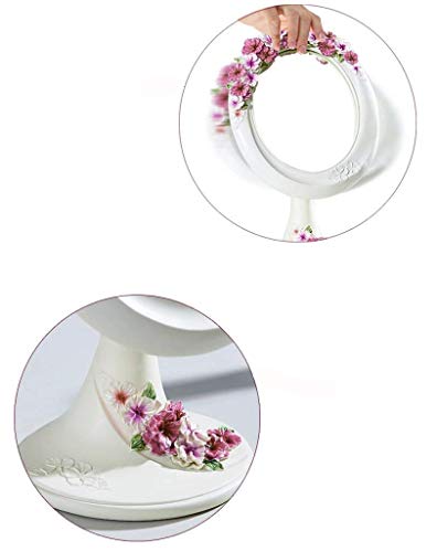 PLLP Espejo de Maquillaje, Espejo Europea de Escritorio Simple Creativa Encimera Manera Del Espejo Espejo Lindo Vestir Princesa de Belleza, 4 Colores,Púrpura