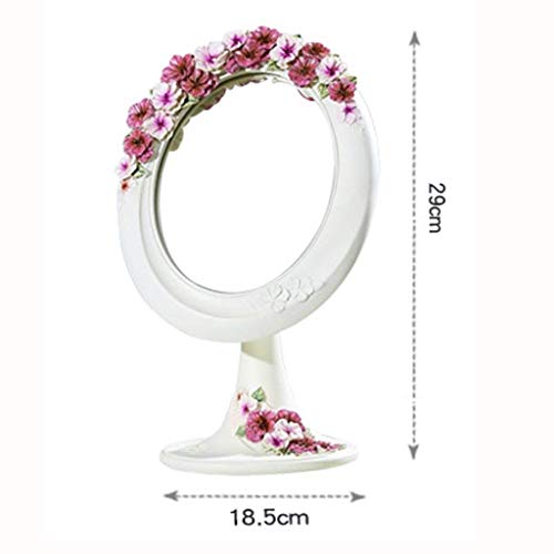 PLLP Espejo de Maquillaje, Espejo Europea de Escritorio Simple Creativa Encimera Manera Del Espejo Espejo Lindo Vestir Princesa de Belleza, 4 Colores,Púrpura