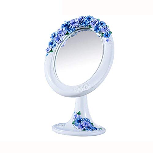 PLLP Espejo de Maquillaje, Espejo Europea de Escritorio Simple Creativa Encimera Manera Del Espejo Espejo Lindo Vestir Princesa de Belleza, 4 Colores,Púrpura