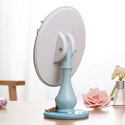 PLLP Espejo de Maquillaje, Europeo Solo Lado Creativo de Maquillaje Espejo de la Manera de la Resina de Escritorio de Escritorio Salón de Belleza Vestir Espejo Espejo Retro Boda Verde