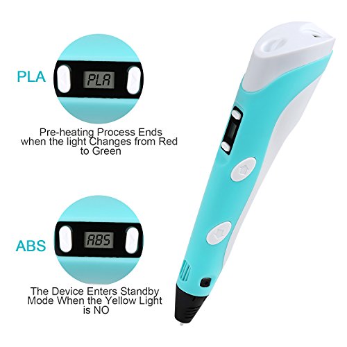 Plumas para impresión 3D, BelleStyle 3D Pluma Inteligente Pen Bolígrafo de Impresión Estereoscópica con Soporte de Seguridad para Crear y Modelar Figuras 3D