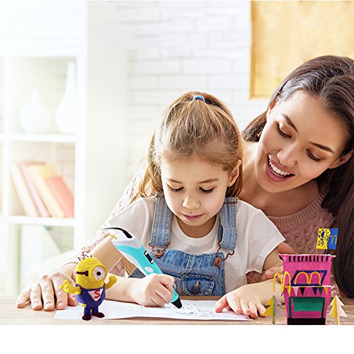 Plumas para impresión 3D, BelleStyle 3D Pluma Inteligente Pen Bolígrafo de Impresión Estereoscópica con Soporte de Seguridad para Crear y Modelar Figuras 3D