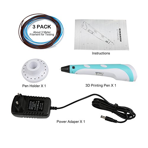 Plumas para impresión 3D, BelleStyle 3D Pluma Inteligente Pen Bolígrafo de Impresión Estereoscópica con Soporte de Seguridad para Crear y Modelar Figuras 3D