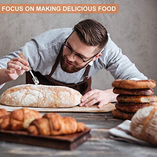 Podazz Herramienta de Corte de Pan, maquinilla de Afeitar para Hacer Masa, Accesorios de Corte con Mango de Madera, Hoja de Acero Inoxidable, Corte de Pan, horneado DIY