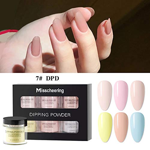 Polvo de Inmersión en Uñas Acrílicas,Anself Polvo de inmersión para uñas de 10 ml, juego de polvos con purpurina para decoración de uñas, 6 colores