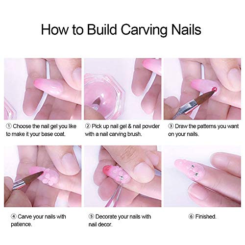 Polvo de Inmersión en Uñas Acrílicas,Anself Polvo de inmersión para uñas de 10 ml, juego de polvos con purpurina para decoración de uñas, 6 colores