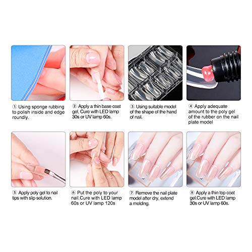 Polygel nail kit,Anself - Alargador de uñas de gel + 48 piezas Consejos para la construcción de moldes rápidos Set para poly gel nails kit nails extensions gel