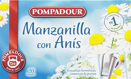 Pompadour Té Infusion Manzanilla con Anís - 20 bolsitas - [Pack de 5]