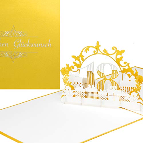 'Pop tarjeta de Up"18 – Puede tarjeta de cumpleaños en oro – Tarjeta de felicitación para 18º cumpleaños como regalo cupones, regalo del paquete & Dinero regalo