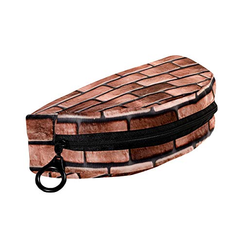 Portalápices semicirculares Estuche de papelería con cremallera, bolsa de maquillaje de viaje organizador de almacenamiento para regalos para niños y niñas, adolescentes, escuela, viejo ladrillo pared