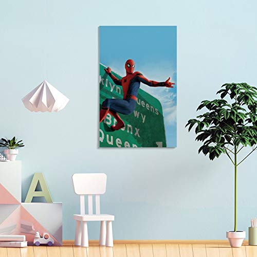 Póster de DRAGON VINES Spider-man Swings in New York City Art Canvas Print (60 x 90 cm)