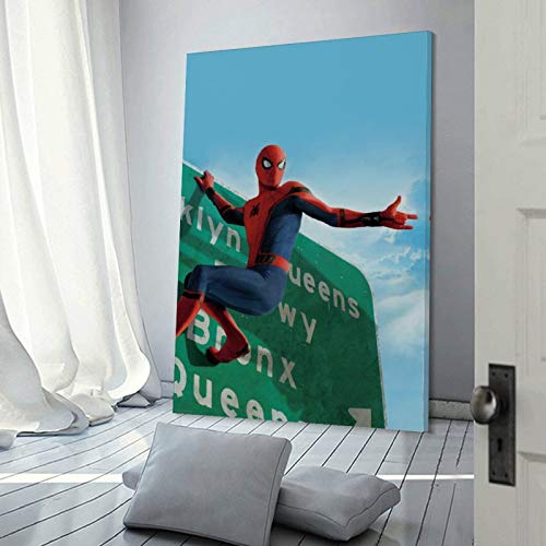 Póster de DRAGON VINES Spider-man Swings in New York City Art Canvas Print (60 x 90 cm)