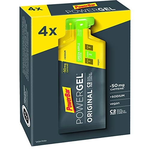 Powerbar-PowerGel Original Manzana - Cafeína 10x4x41g - Gel Energético - C2MAX y Sodio + Cafeína