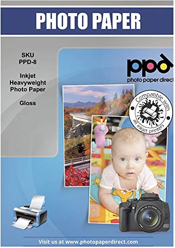 PPD A4 Papel Fotográfico Brillante (260 g/m2, 100 Hojas, Inkjet) - PPD-8-100