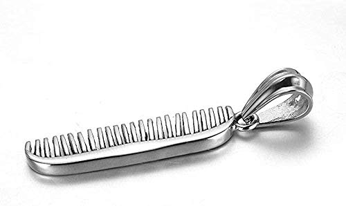 PPQKKYD Collar Collar Exquisito Damas Collar de Hombres Peluquero Collar de Acero Inoxidable Moderno Peine Popular t