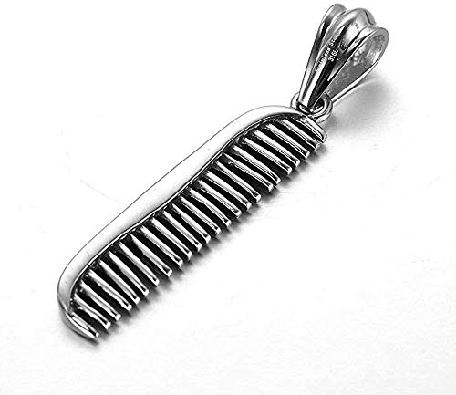 PPQKKYD Collar Collar Exquisito Damas Collar de Hombres Peluquero Collar de Acero Inoxidable Moderno Peine Popular t