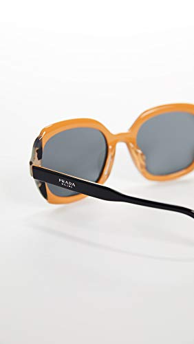 Prada 0PR 16US Gafas de sol, Top Black Yellow/Grey Havana, 54 para Mujer