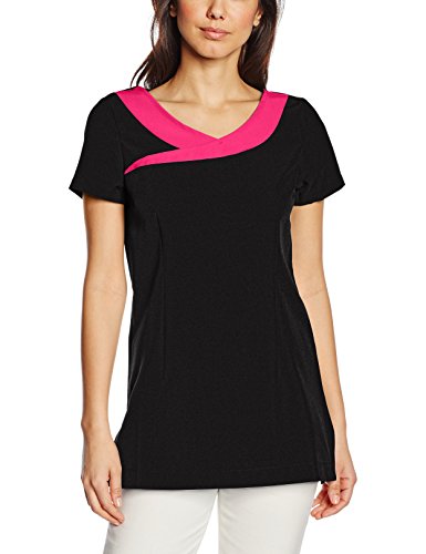 Premier Workwear Ivy Beauty & SPA Tunic Camiseta sin Mangas, Black (Black/Hot Pink), 40 para Mujer