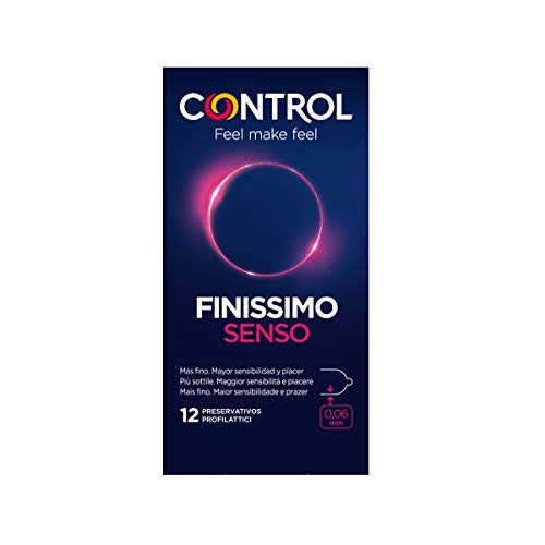 Preservativos Control Finissimo Senso - Caja de condones muy finos, gama sensibilidad, lubricados, ajuste perfecto, sexo seguro, 6 unidades