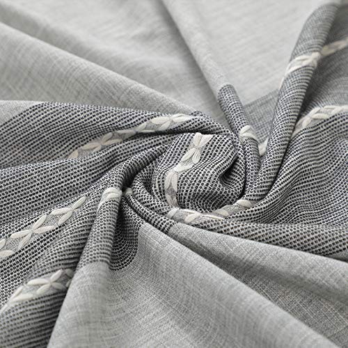 pridesong algodón y Lino Gris Mantel Bordado Mantel Mantel Rectangular Mantel Gris Claro Borla 55 * 79 Pulgadas