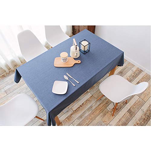 pridesong de Color sólido Rectangular Mantel Impermeable Lino café Restaurante algodón Lino Mantel Impermeable Azul 39 * 63 Pulgadas