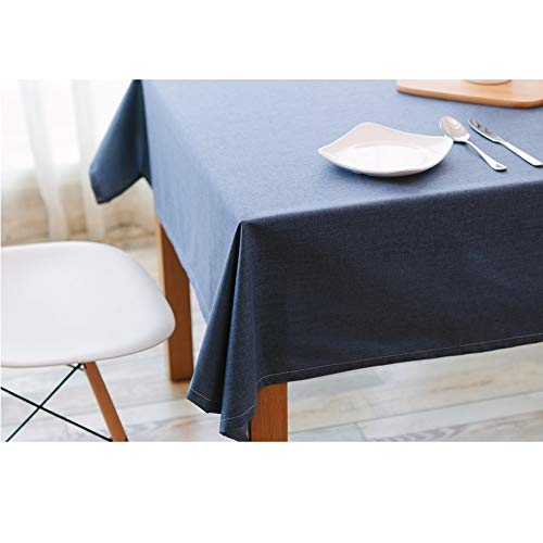 pridesong de Color sólido Rectangular Mantel Impermeable Lino café Restaurante algodón Lino Mantel Impermeable Azul 39 * 63 Pulgadas