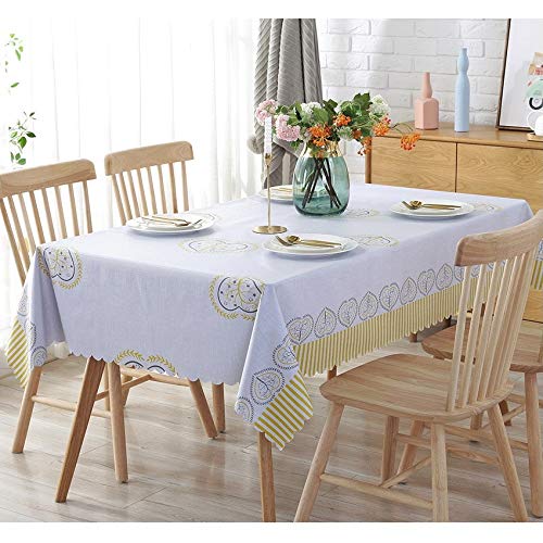 pridesong Impermeable, Anti-escaldado, sin Aceite, desechable de plástico PVC Mantel Amarillo 135 * 220 cm