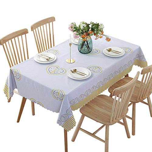 pridesong Impermeable, Anti-escaldado, sin Aceite, desechable de plástico PVC Mantel Amarillo 135 * 220 cm