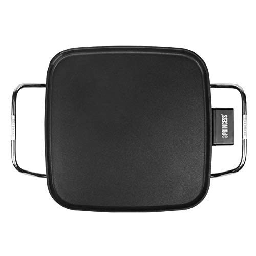 Princess 102210 Mini Table Chef, Plancha Pequeña y Cuadrada, Termostato regulable, Alta potencia, 28 x 28 cm