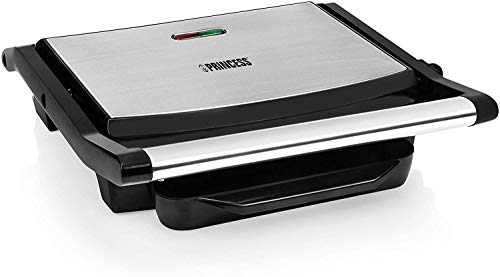 Princess 112415 Grill para bocadillos con tapa flotante, Se puede guardar en vertical, 2000 W, Plancha, 30 x 24 cm, Negro