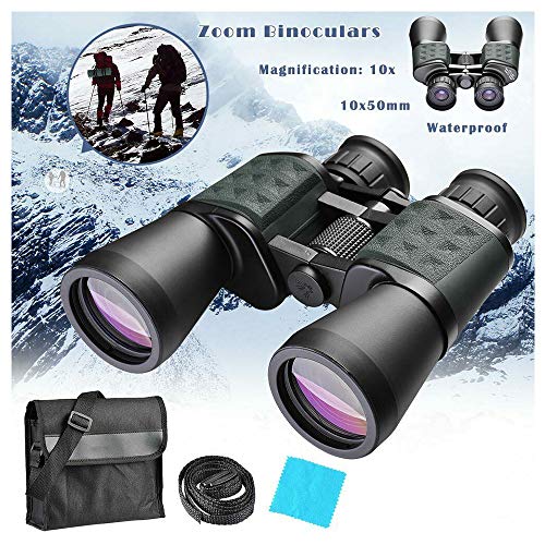 Prismáticos HD de Gran Angular con visión Diurna y Zoom 10x, telescopio de Caza, portátil, supertransparente, Resistente al Agua, Apto para Adultos y niños