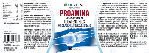 Proamina Colágeno Plus con Acido Hialurónico, Vitamina C y Condroitina+Glucosamina, 100 cápsulas de 630mg