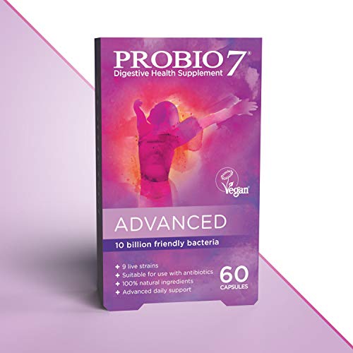 Probio7 Advanced | 9 Cepas Vivas De Bacterias Beneficiosas | Cada Cápsula Proporciona 10 Billones De Bacterias Beneficiosas & 2 Tipos de Fibra Prebiótica | Suplemento De Salud Digestiva