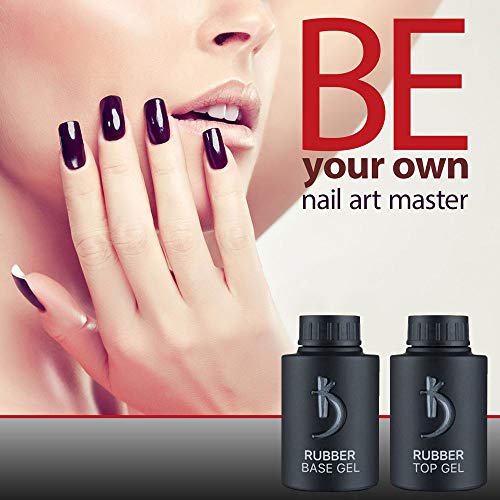Professional Rubber Top & Base Gel Set By Kodi | 35ml | Soak Off, Polish Fingernails Coat Kit | For Long Lasting Nails Layer | Easy To Use, Non-Toxic & Scentless | Cure Under LED Or UV Lamp