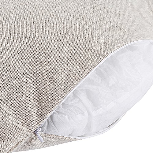 Promini Burgundy Cotton Linen Blend Throw Pillow Covers Case Cushion Pillowcase with Hidden Zipper Closure for Sofa Bench Bed Home Decor 22"x22"
