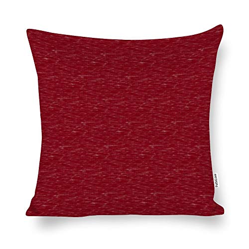 Promini Burgundy Cotton Linen Blend Throw Pillow Covers Case Cushion Pillowcase with Hidden Zipper Closure for Sofa Bench Bed Home Decor 22"x22"