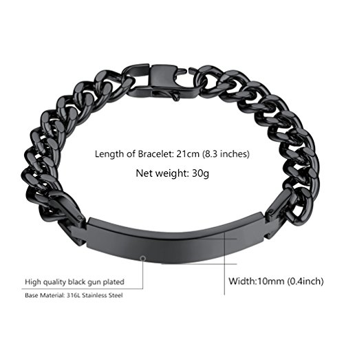 PROSTEEL Placa de Brazalete grabada Placa Militar Acero Inoxidable, Pulsera de Hombre Personalizado Brazaletes Dobles de Ejercito