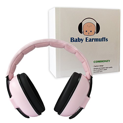 Protección Auditiva Orejeras para Bebé Oídos Plegables y Ajustables Reducción de Ruido para Dormir para Recién Nacidos, 3 Meses – 2 Años Niño (rosado)