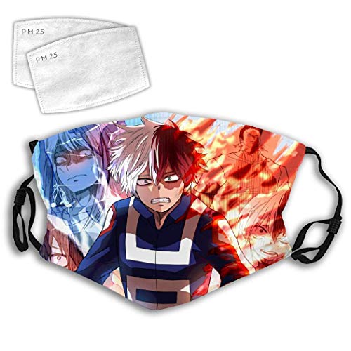 Protección Facial para la Boca de Halloween para Adultos, Shoto Todoroki, protección Deportiva a Prueba de Viento, Microfibra para Mujeres y Hombres