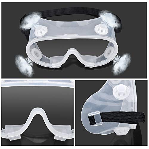 Protective Safety Goggles with universal fit | Clear, Fog-Free, Anti-Spittle, Anti Scratch Coated Lenses | for Perfect Eye Protection for Lab, Chemical, and Workplace Safety