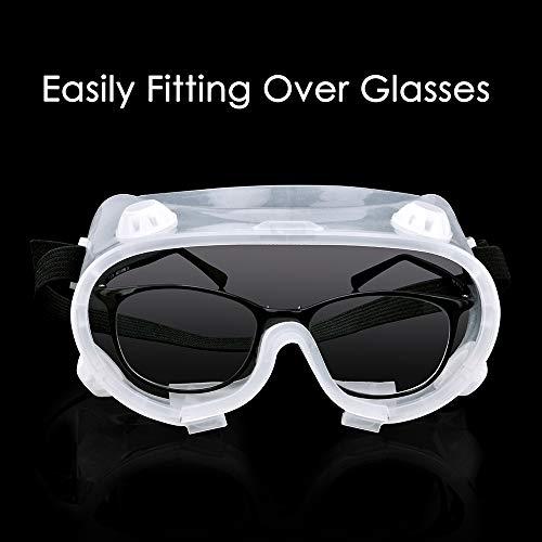 Protective Safety Goggles with universal fit | Clear, Fog-Free, Anti-Spittle, Anti Scratch Coated Lenses | for Perfect Eye Protection for Lab, Chemical, and Workplace Safety