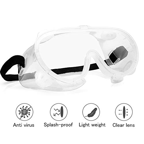 Protective Safety Goggles with universal fit | Clear, Fog-Free, Anti-Spittle, Anti Scratch Coated Lenses | for Perfect Eye Protection for Lab, Chemical, and Workplace Safety