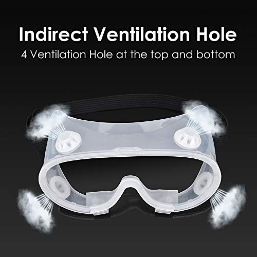 Protective Safety Goggles with universal fit | Clear, Fog-Free, Anti-Spittle, Anti Scratch Coated Lenses | for Perfect Eye Protection for Lab, Chemical, and Workplace Safety